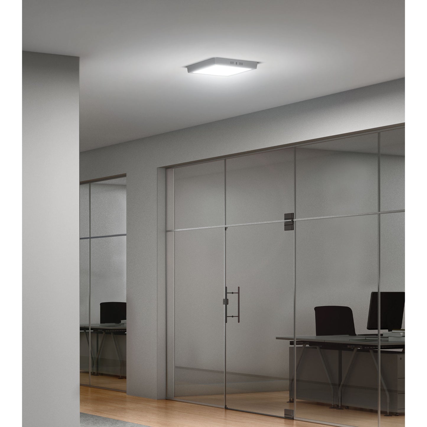 Luminario LED plafón 12W 6500K, cuadrado, gris, VOLTECK | PLA-219L | 47447