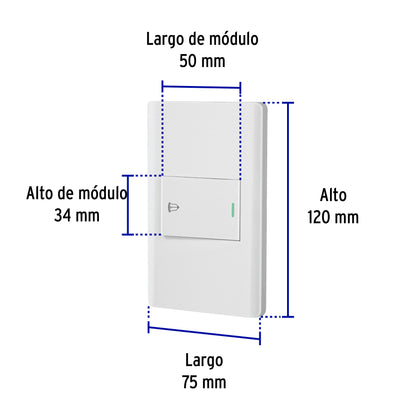 Placa armada blanca 1 interruptor de timbre 1.5 mód, Lisboa | PA-TI-LB | 47963